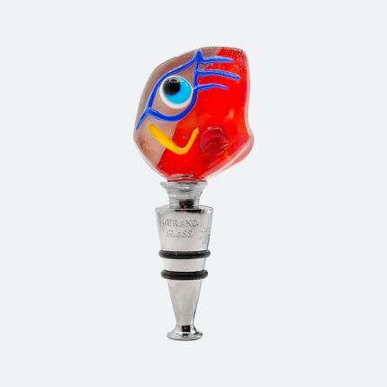Tappo per bottiglia in vetro di Murano realizzato a mano con la tecnica a lume. Ispirato a Yayoi Kusama, è un'esplosione di colore e creatività. Edizione artigianale unica.