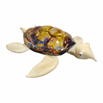Miniatura di Tartaruga Marina in Vatro Calcedonio di Murano - dettaglio artigianale italiano