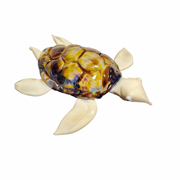 Miniatura di Tartaruga marina in Vetro calcedonio di Murano - dettaglio artigianale italiano
