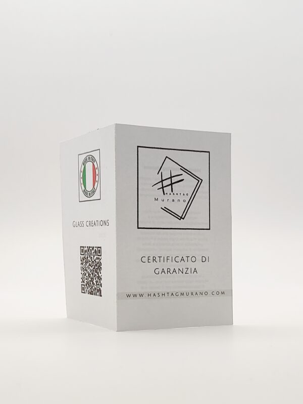 Certificato di garanzia Hashtag Murano
