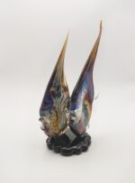 Scultura Pesci Tropicali in Vetro Calcedonio - Lavorazione Artigianale Made in Italy