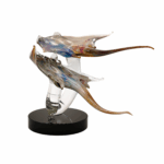Scultura mante vetro calcedonio Murano - dettaglio artigianale italiano