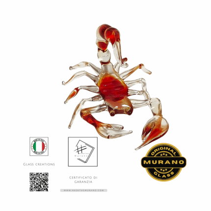 Scorpione Rosso in Vetro di Murano – Miniatura Artistica Lavorata a Lume